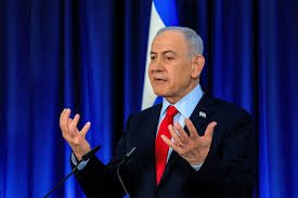 Israeli Prime Minister Benjamin Netanyahu speaking about India-Israel strategic relations.