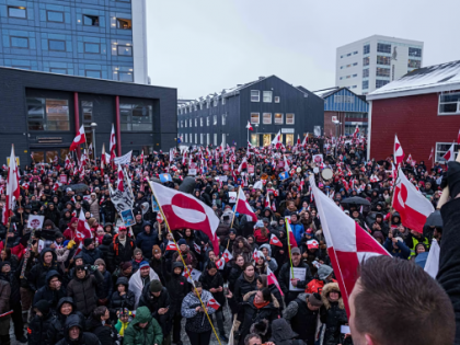 Protesters gather outside the new US consulate in Nuuk against Donald Trump’s Greenland ambitions