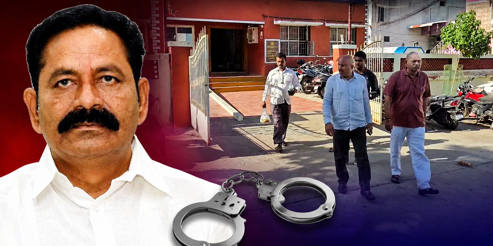 Bolla Brahmanaidu being brought to Hyderabad by Cyberabad Police in Gandipet land case.