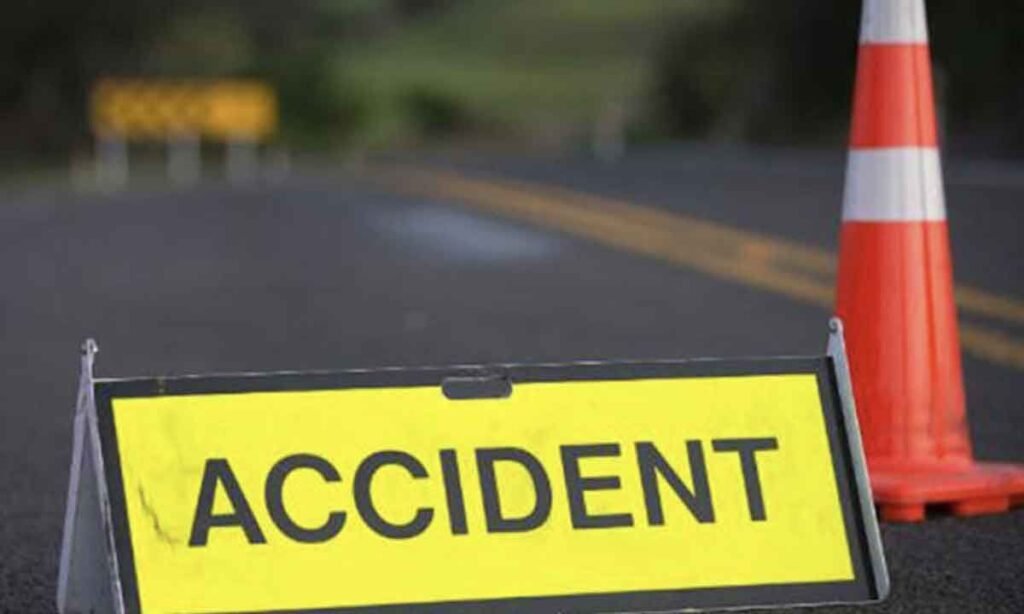Road accident site at Chinna Bandirevu where two brothers died after bike-truck collision