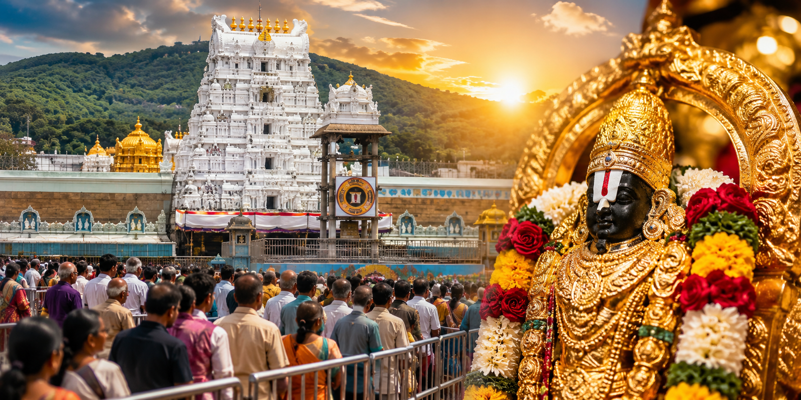 Devotees waiting in Vaikuntham Queue Complex for Srivari Darshan in Tirumala