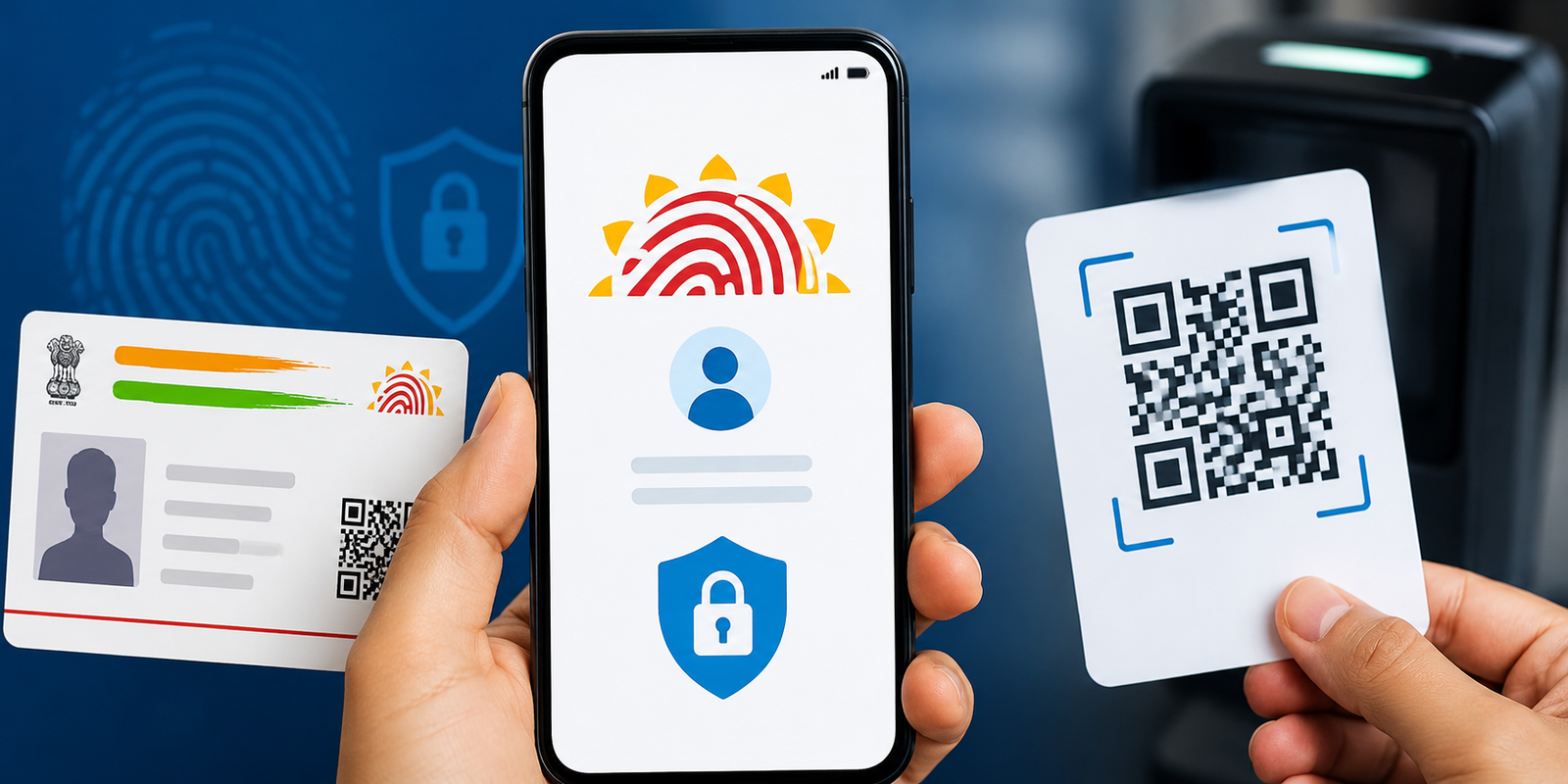 UIDAI,User verifying Aadhaar details through QR code app.