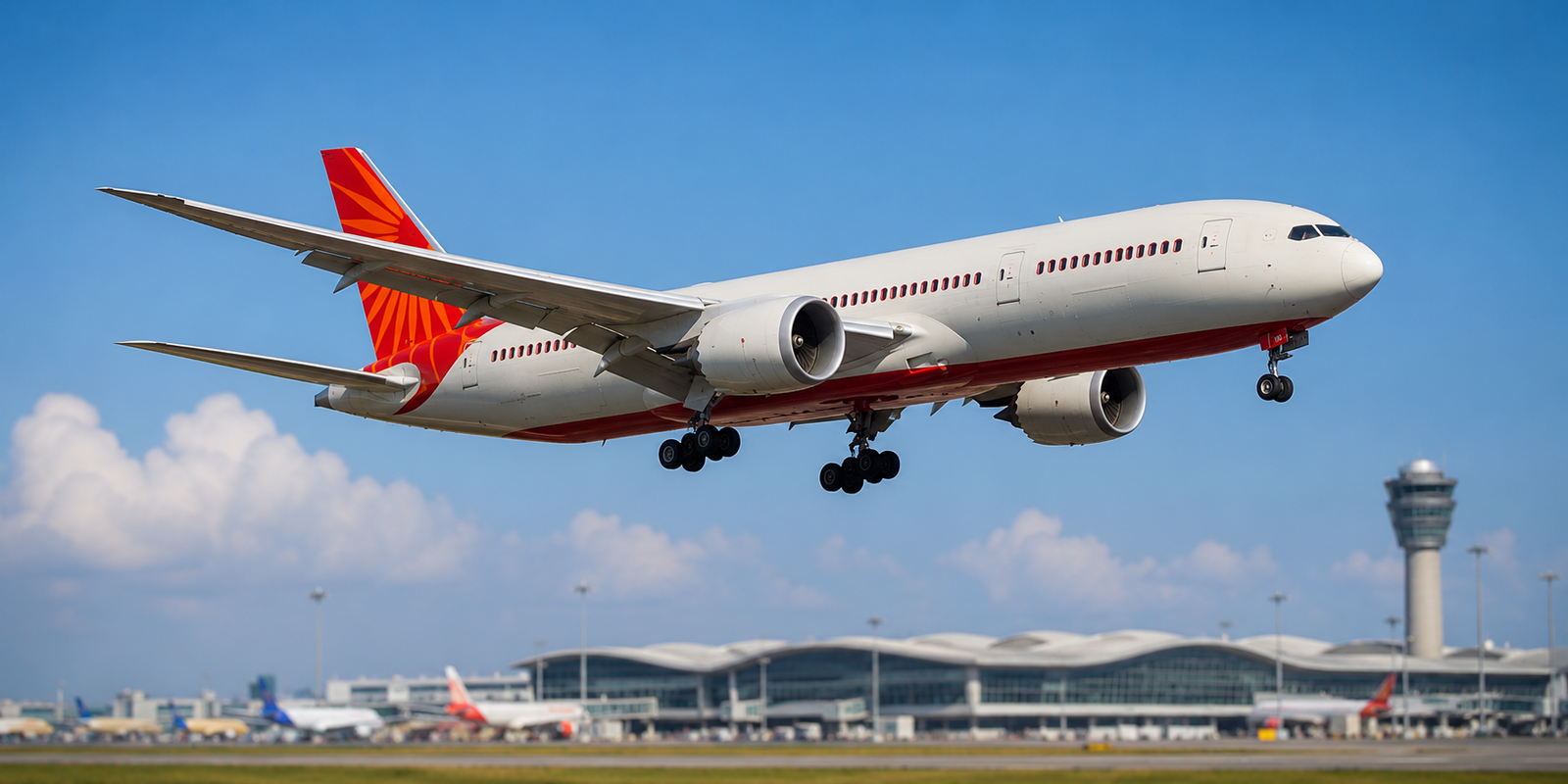 Air India flight at Shamshabad Airport after emergency landing due to passenger medical emergency