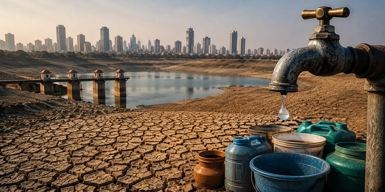 Mumbai reservoirs facing severe water shortage.