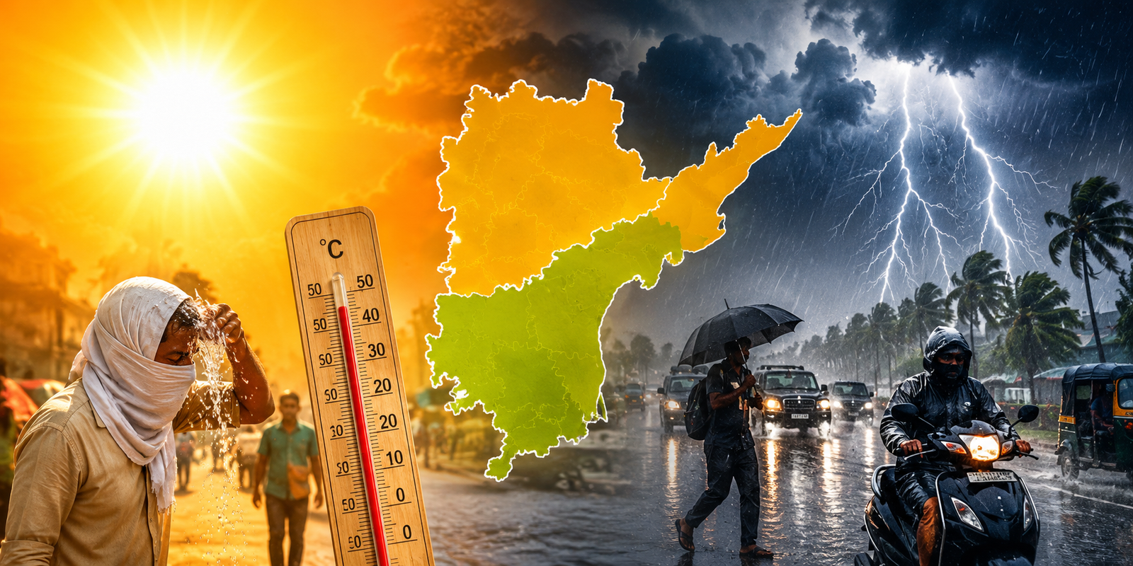 Heatwave conditions continue across Andhra Pradesh and Telangana as monsoon arrival faces delay.