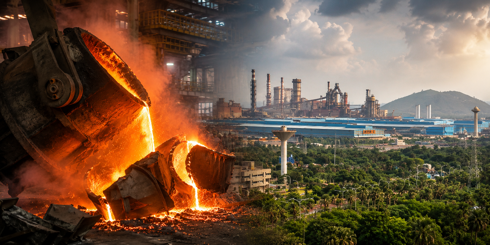 Workers injured after hot metal bucket collapse at Visakhapatnam Steel Plant CCD departmen