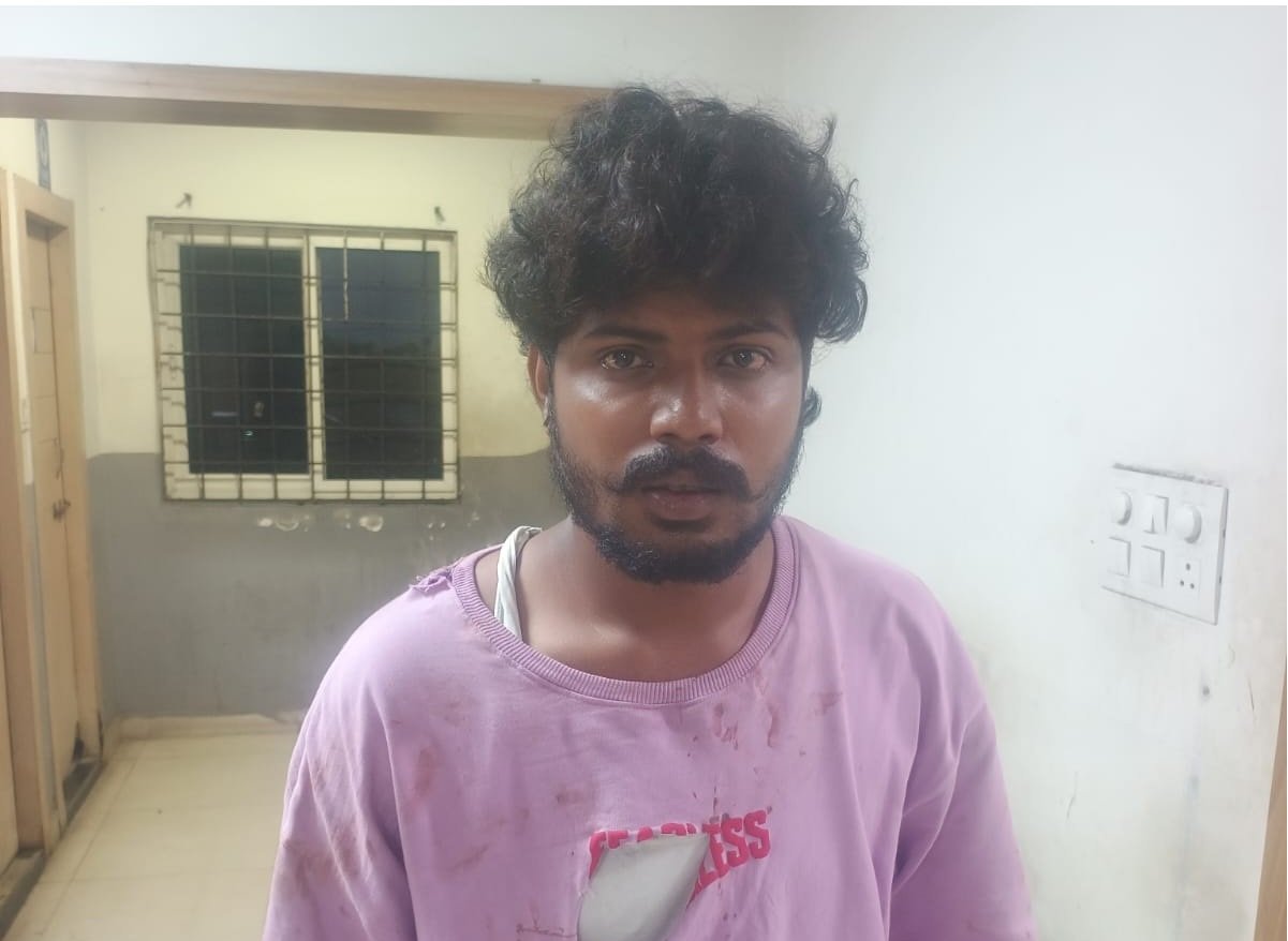 Police investigate knife attack at Rayadurgam residence.