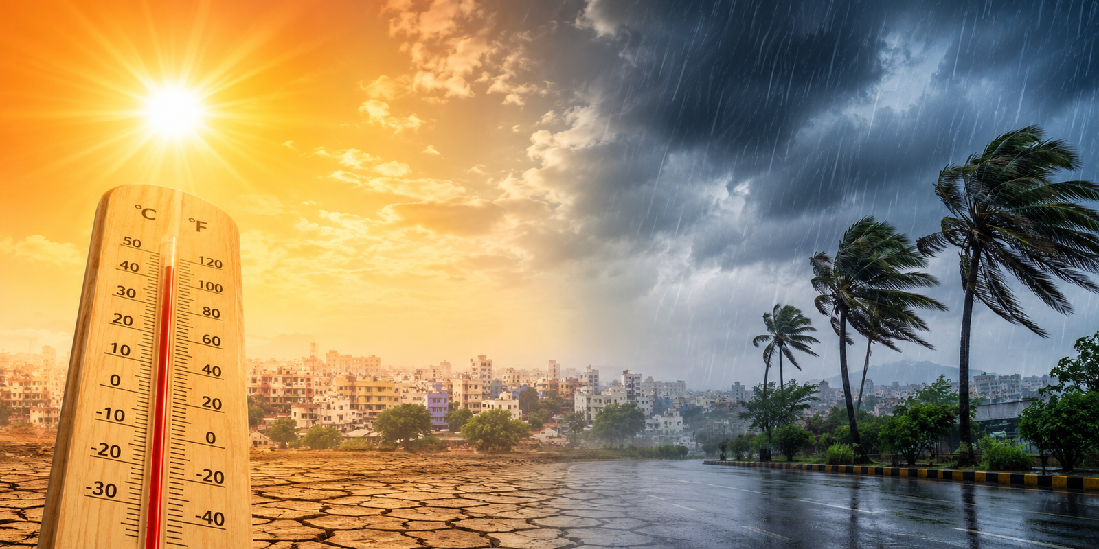Cloudy skies and summer heat continue across Andhra Pradesh and Telangana amid delayed monsoon spread.