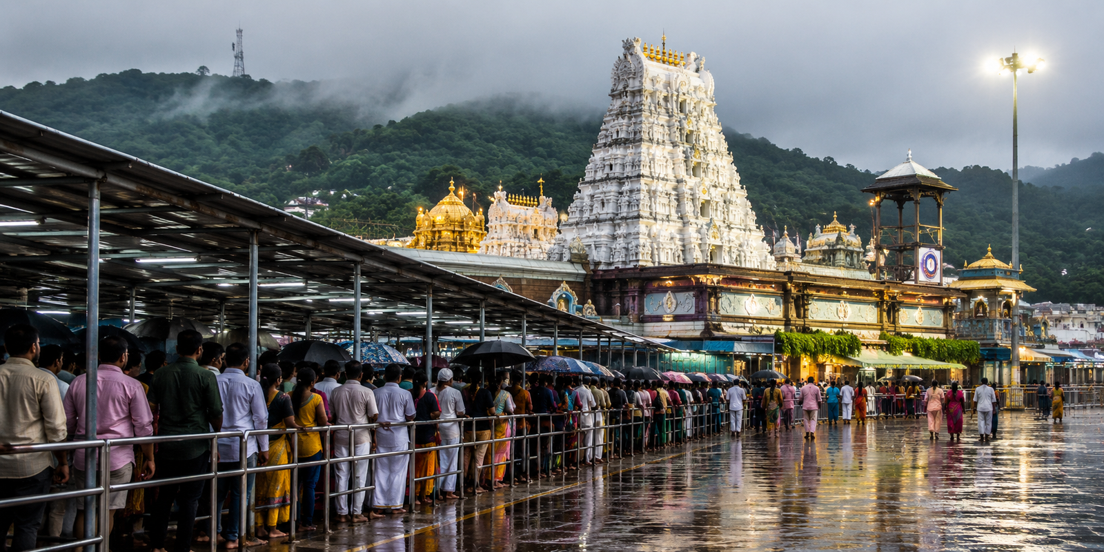 Devotees waiting for Srivari darshan at Tirumala Vaikuntham Queue Complex
