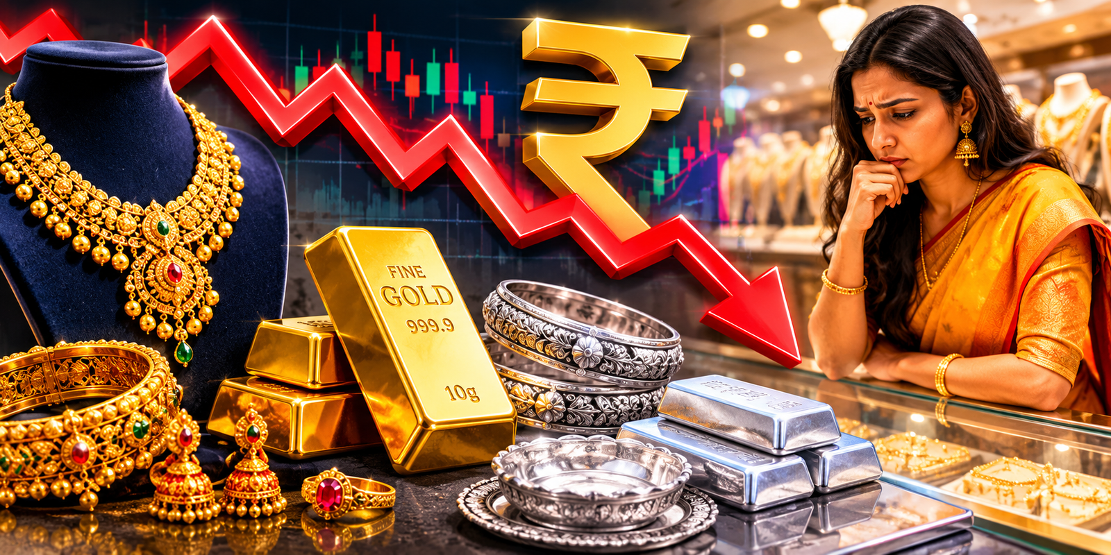 22 carat and 24 carat gold rates along with silver prices in Hyderabad bullion market.