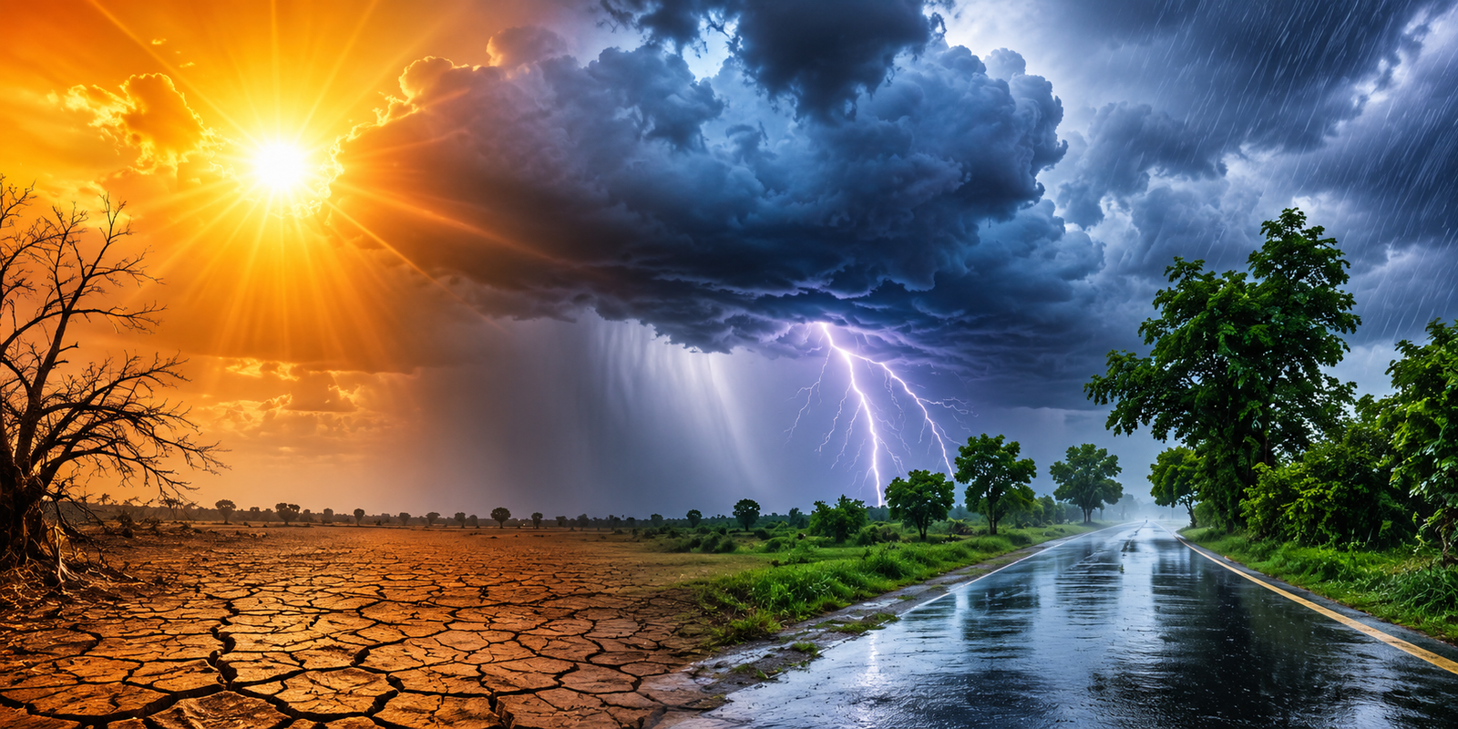 Dark clouds and changing weather over Telangana