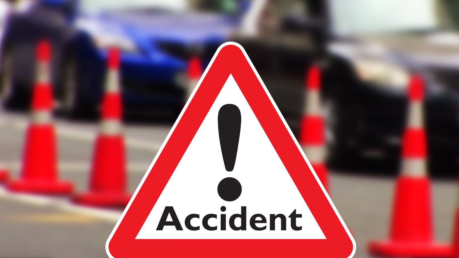 Damaged car after collision with a lorry near Medchal.