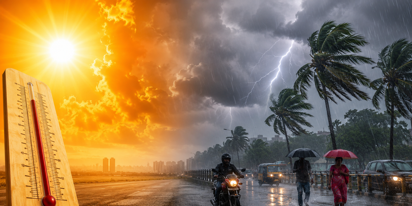 Dark rain clouds over Telangana as weather department issues heavy rainfall alert.