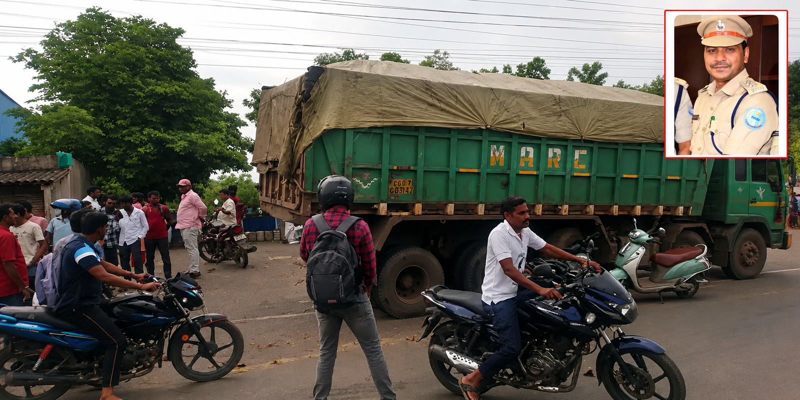 DTO Venkanna accident scene on Bhupalpally highway
