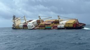 MSC Elsa 3 container vessel before sinking off the Kerala coast amid ballast system failures.