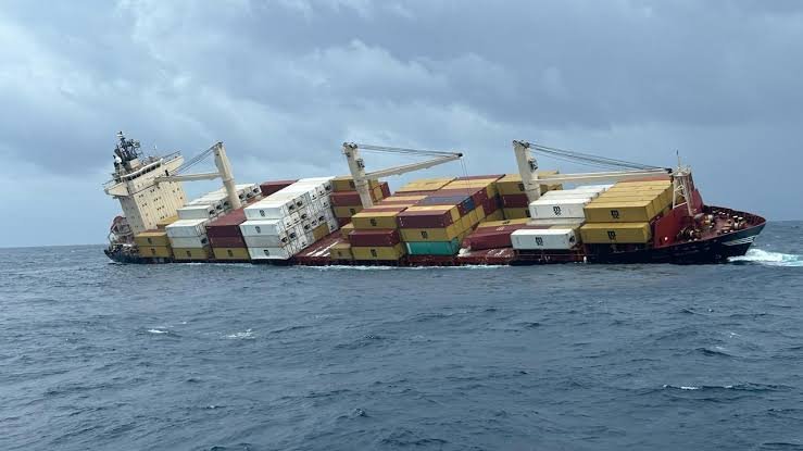 MSC Elsa 3 container vessel before sinking off the Kerala coast amid ballast system failures.