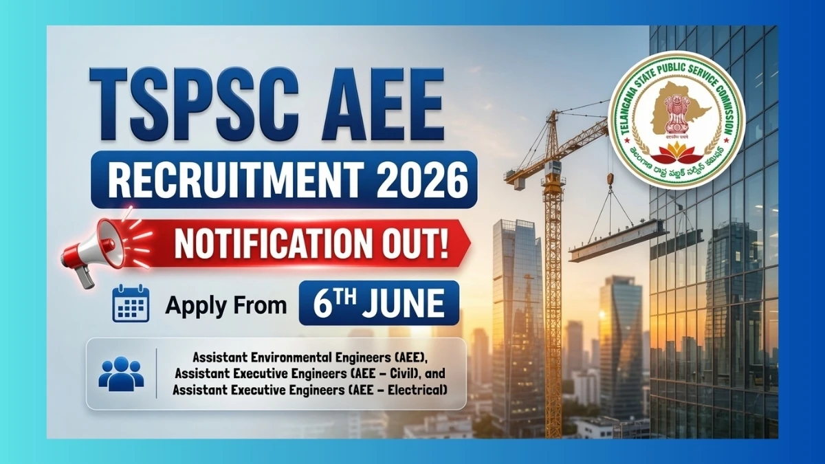 TGPSC recruitment notification for 290 AEE and Assistant Environmental Engineer posts in Telangana