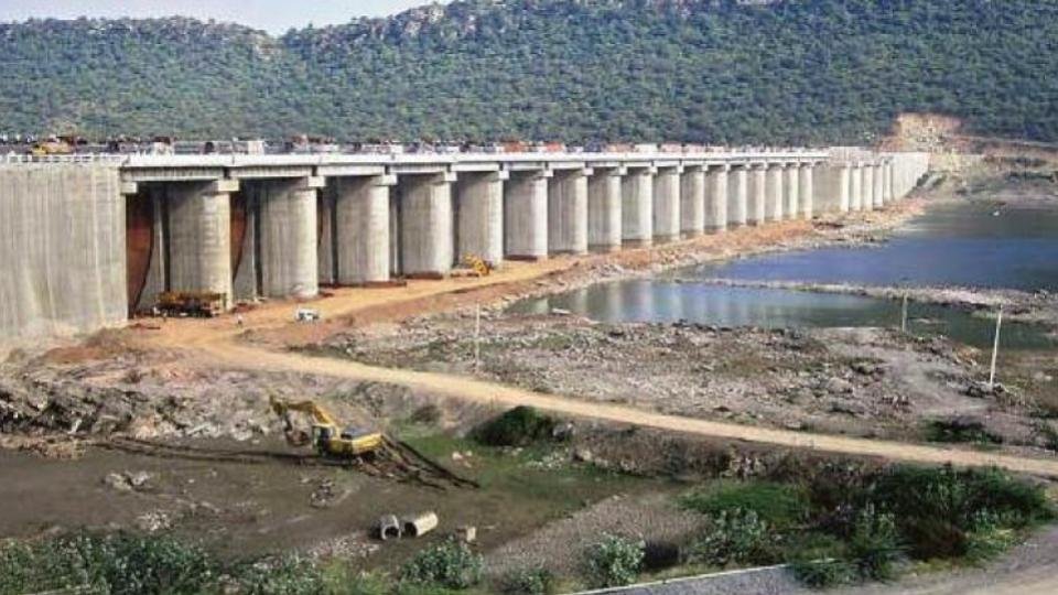 Low water levels in a Telangana reservoir.