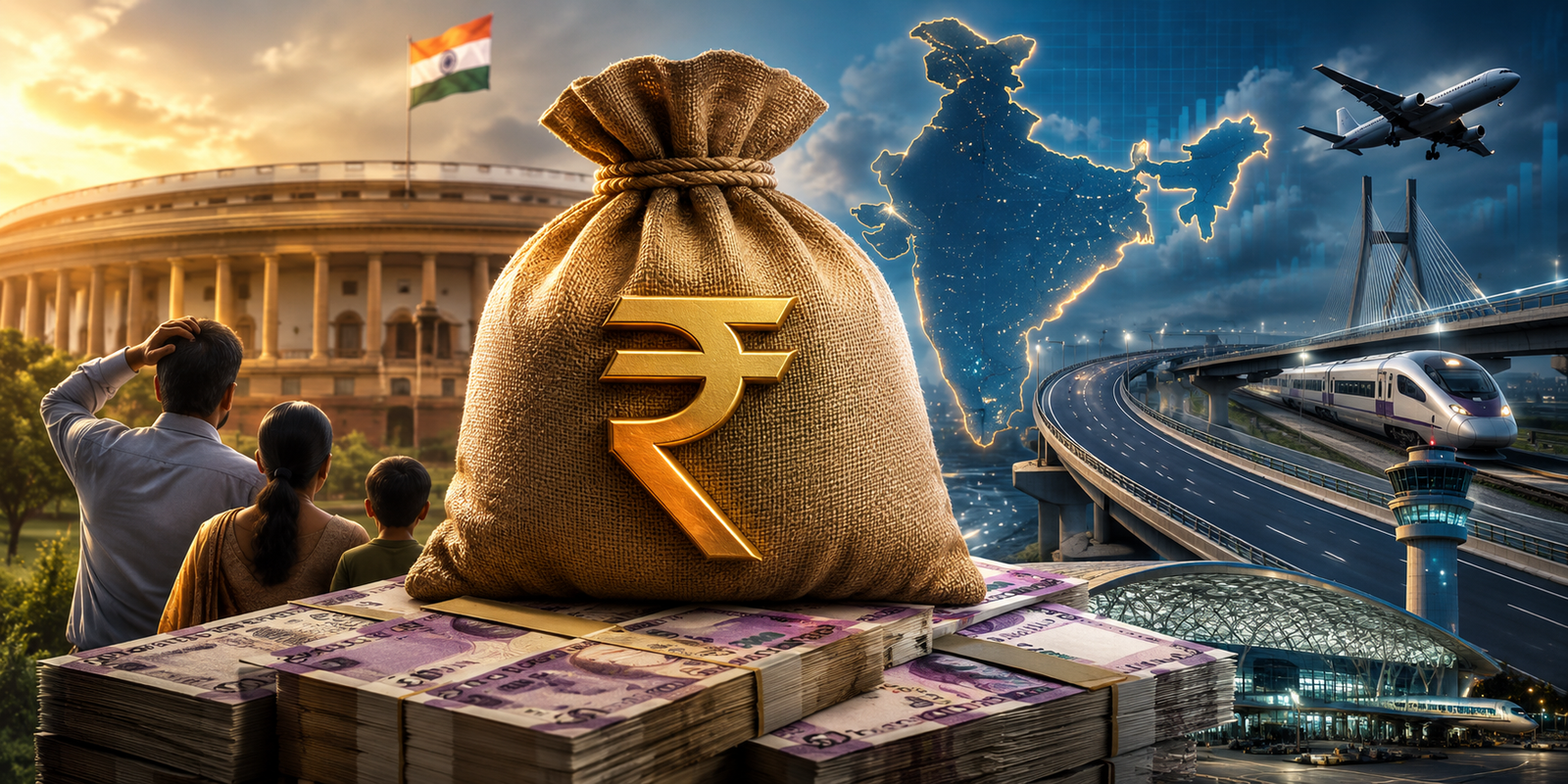 India Parliament with debt figures of Rs 201.17 lakh crore.
