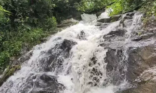 B.Tech student rescue at Masaloddi Waterfall in Mulugu.