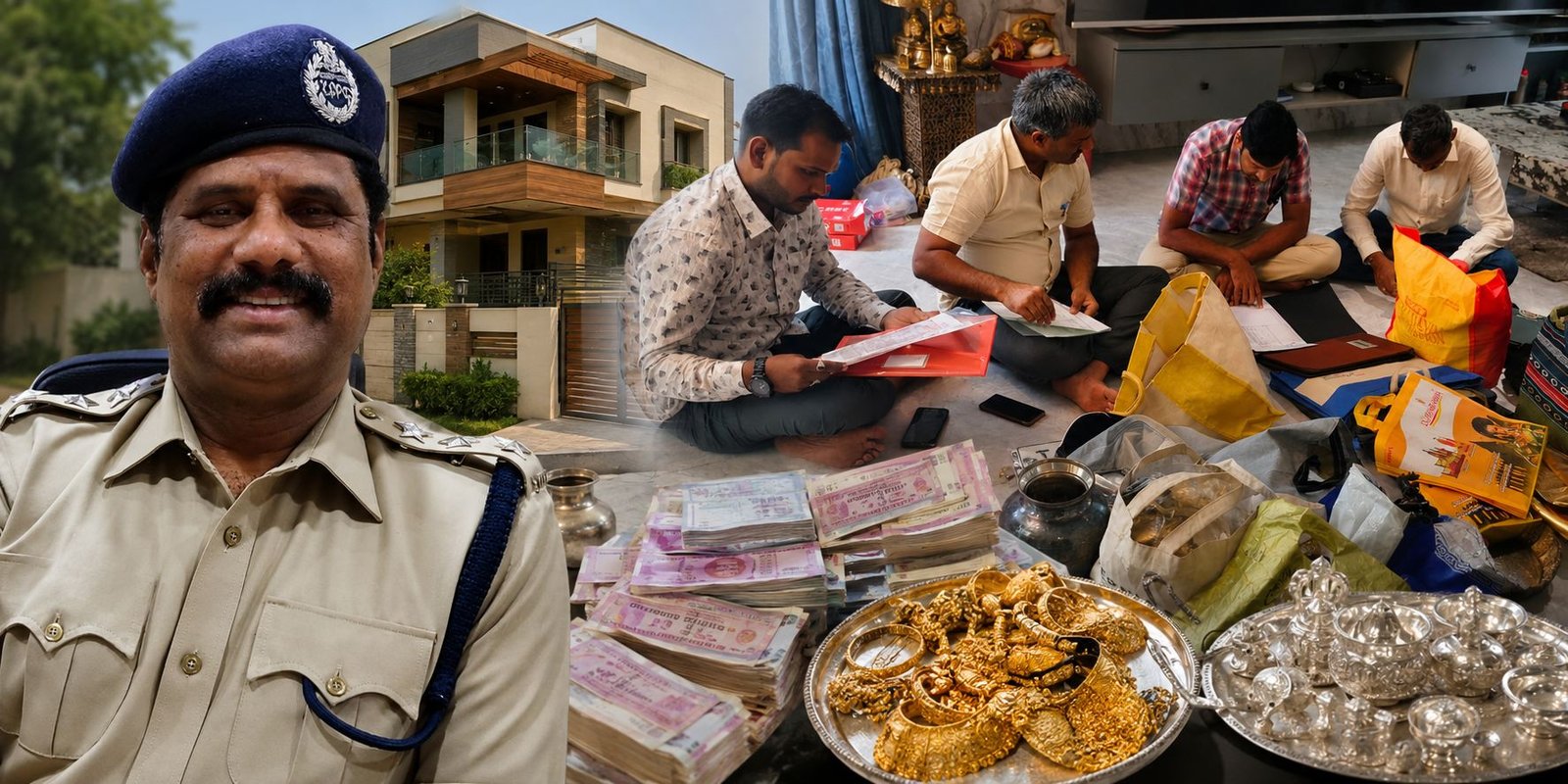 ACB officials conducting raids at DSP Bhim Reddy residence.