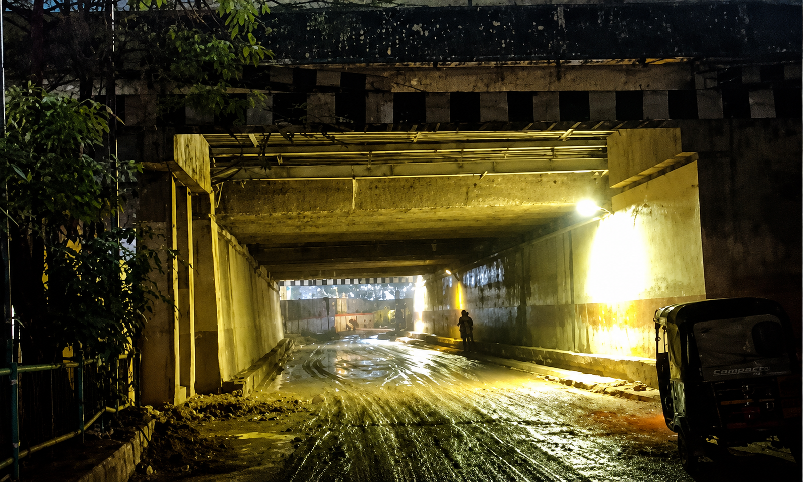 Vaishali Nagar Railway Underpass closed for road widening works.