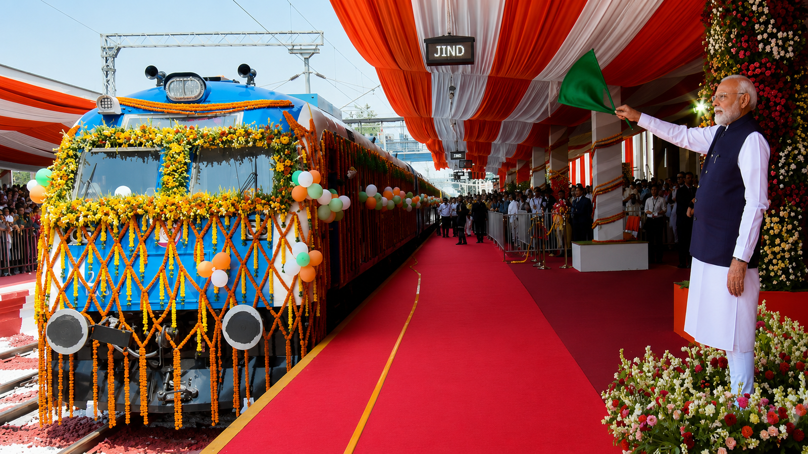 India's first hydrogen-powered train flagged off in Haryana.