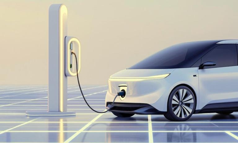 EV charging at a public charging station in India.