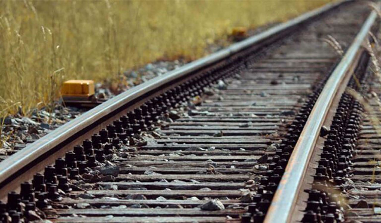 Railway Police at Ghatkesar railway track incident site.
