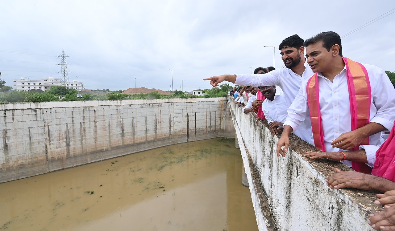 KTR inspecting Kannepalli Pump House in Telangana.