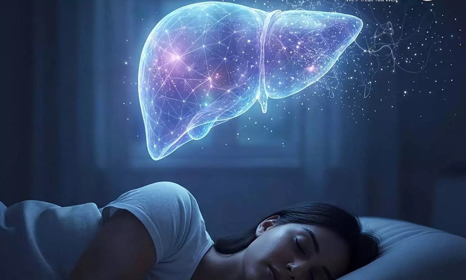 Person awake late at night affecting liver health.