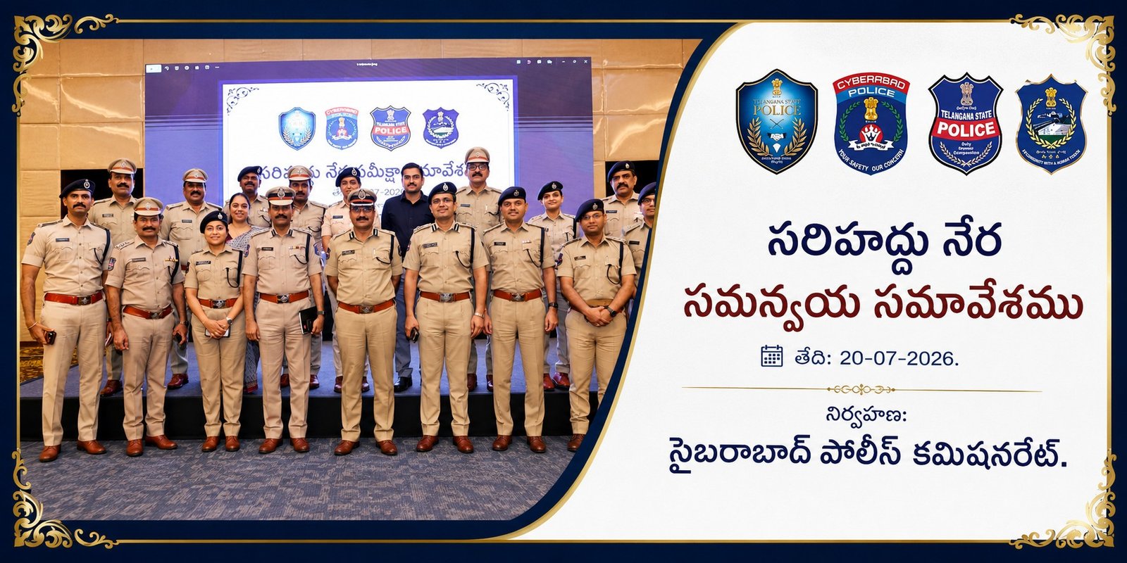Cyberabad Police officials during border crime coordination meeting.