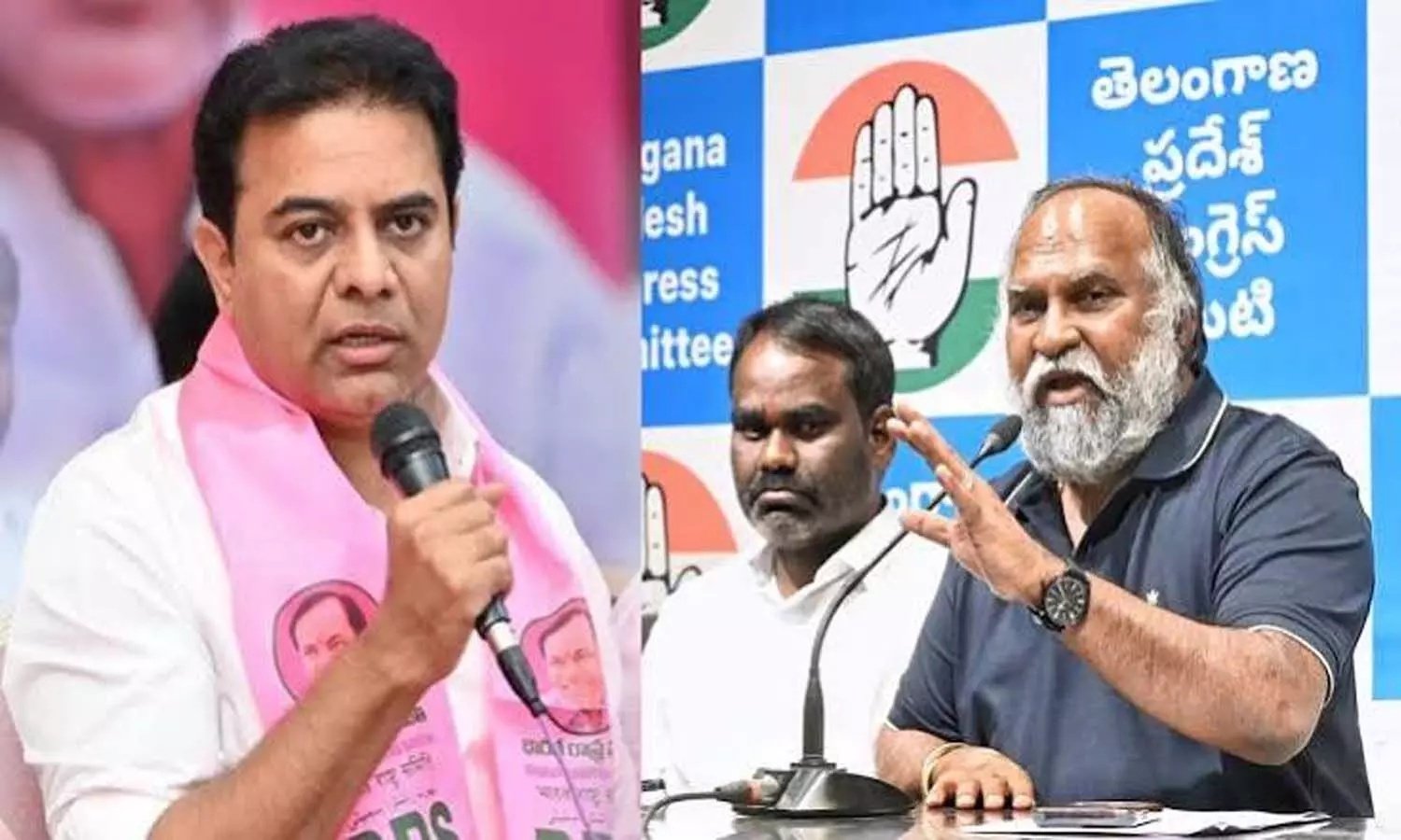 Jagga Reddy addressing media over KTR remarks.