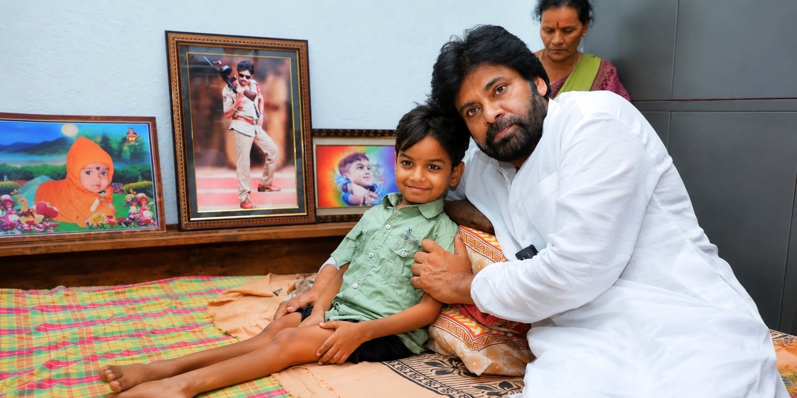 Pawan Kalyan with fan Ponuganti Niranjan during a heartfelt meeting.