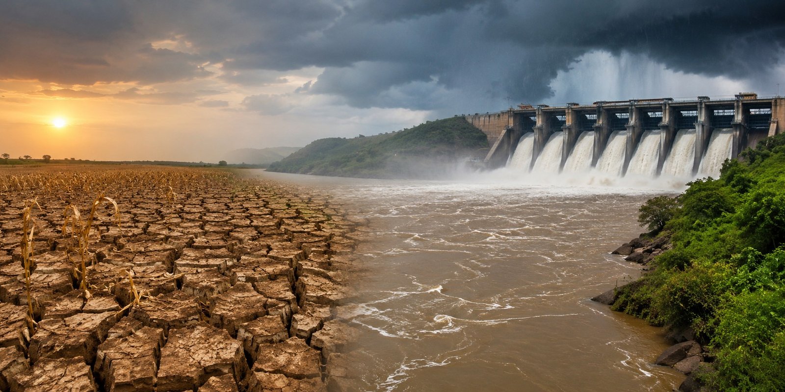 Krishna river reservoirs awaiting heavy monsoon inflows.
