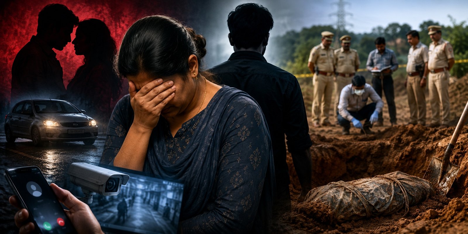 Police investigating the Miyapur husband murder case.