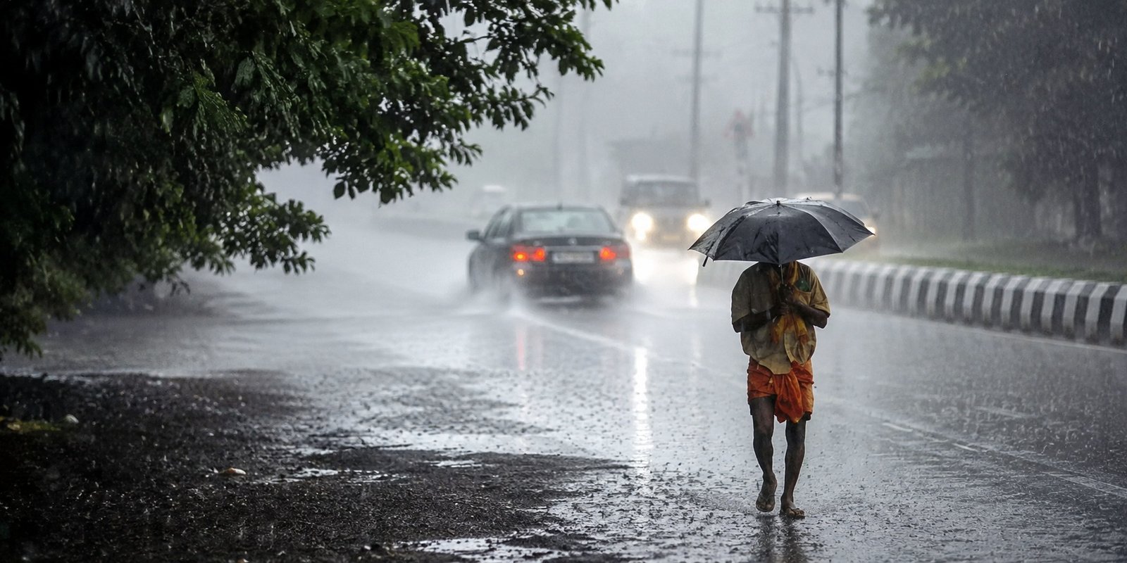 Dark rain clouds over North Andhra during monsoon weather.