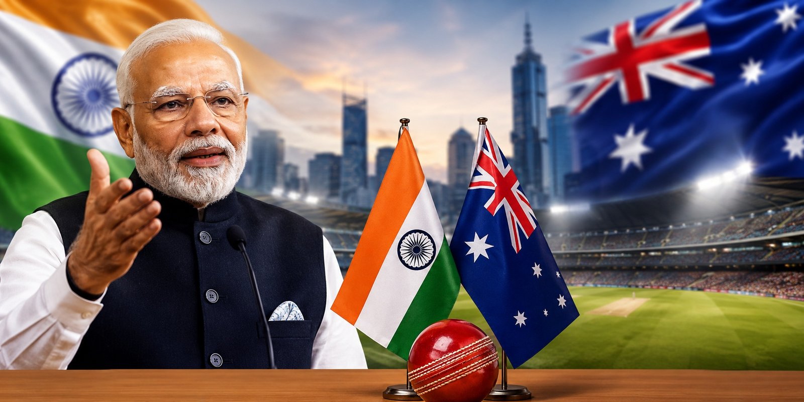 PM Modi addressing gathering in Melbourne on India Australia ties.