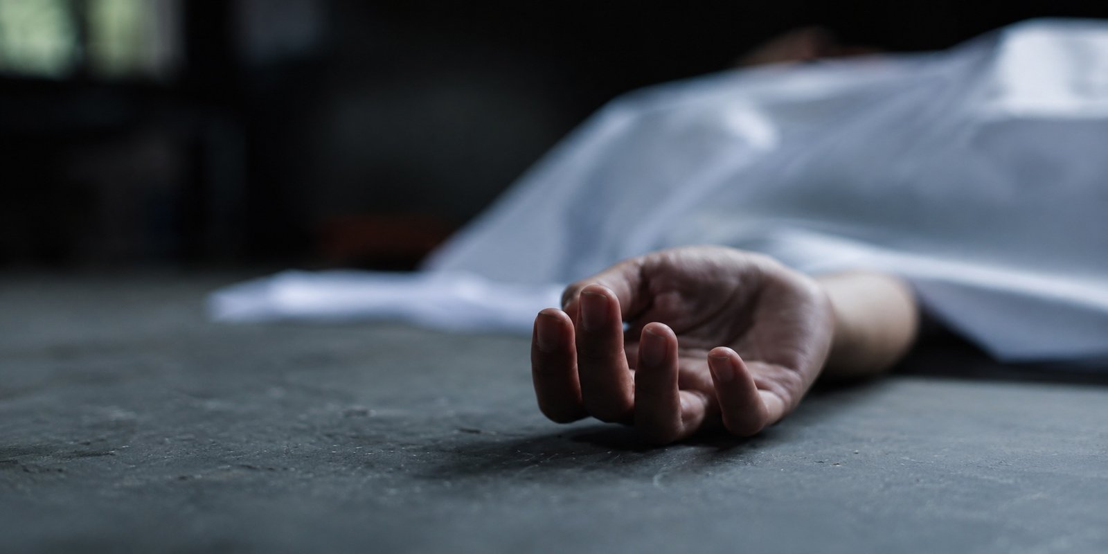 Police investigating the wife murder scene in Bhavanipeta.