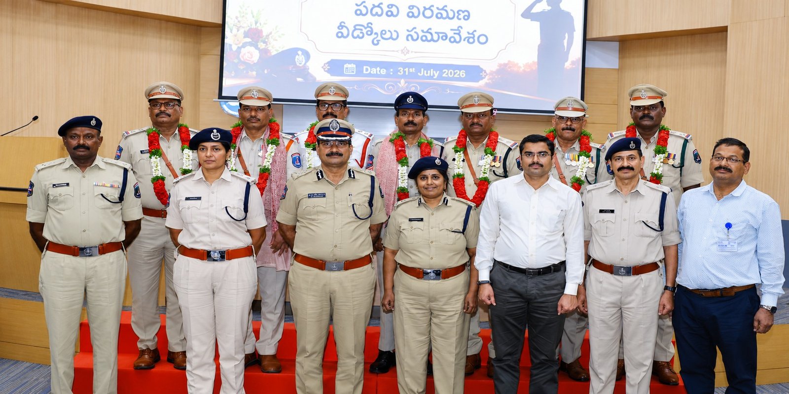 Cyberabad Police Commissioner honours retired police officers.