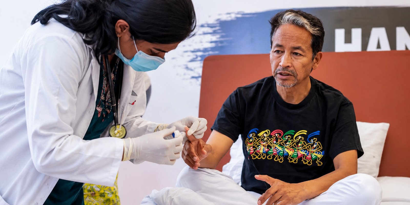 Sonam Wangchuk being shifted for advanced medical treatment.