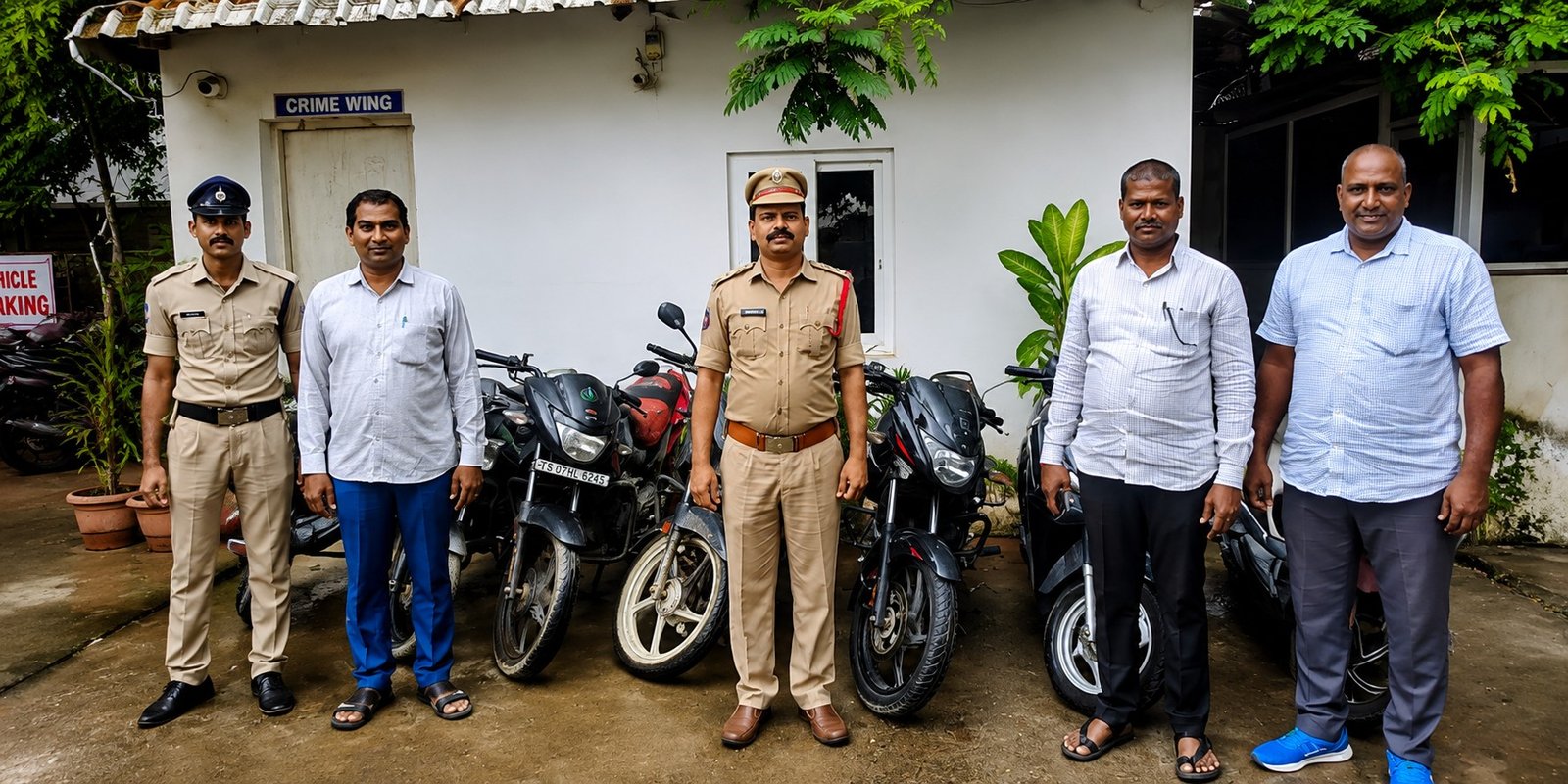 Police recovered seven stolen bikes in Chandanagar case.