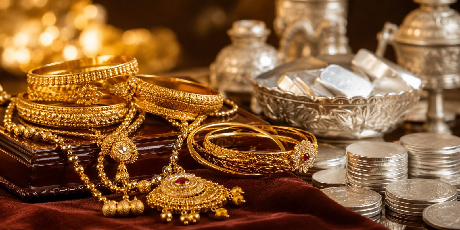 Latest gold and silver price update in Hyderabad today.