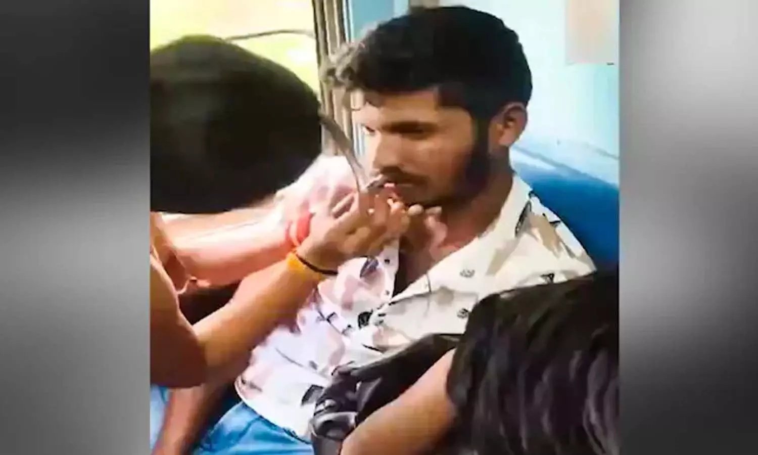Woman protests against alleged train harasser in Maharashtra.