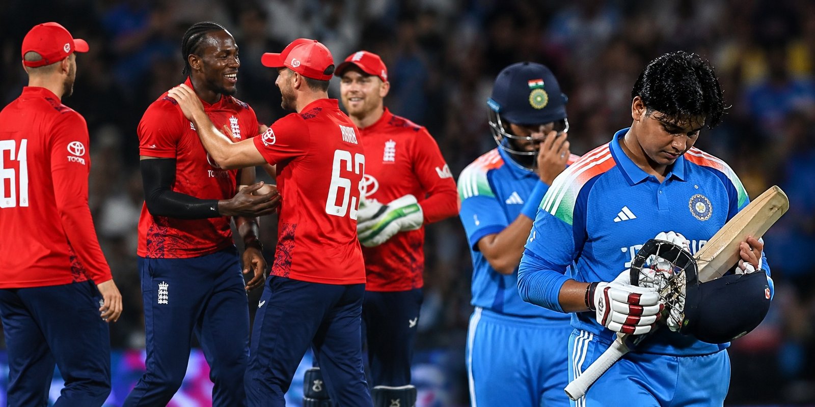Phil Salt celebrates after scoring a match-winning fifty against India.