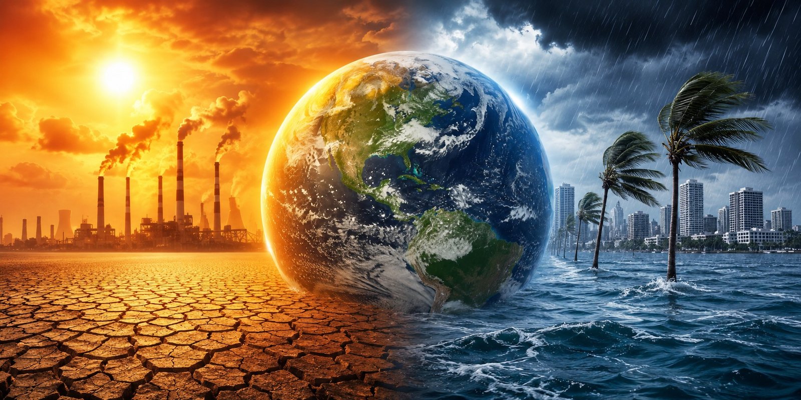 Powerful El Nino warming the Pacific Ocean and impacting global climate.
