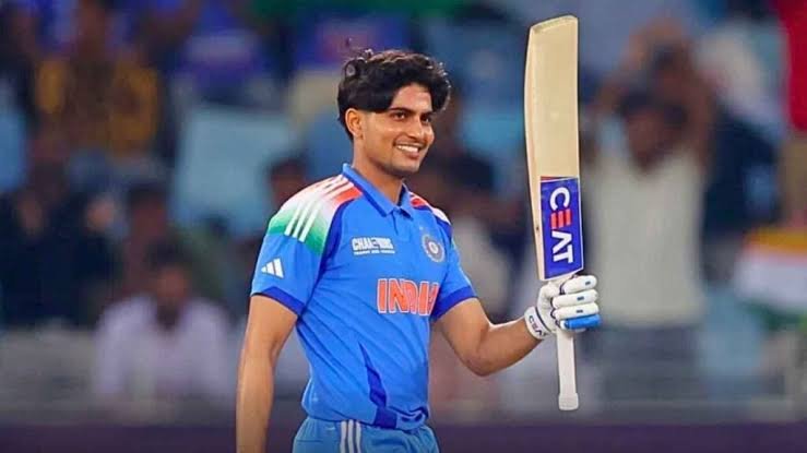 Shubman Gill celebrates after an ODI innings.