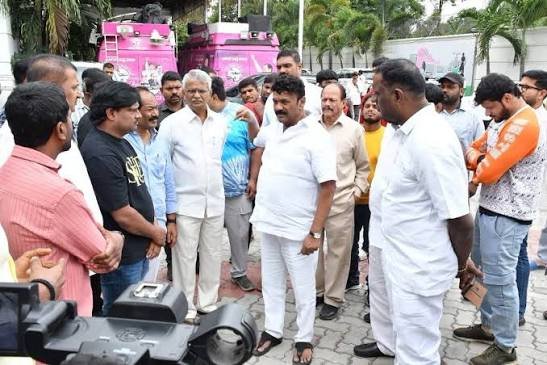KT Rama Rao at Telangana Kesari Wrestling event.