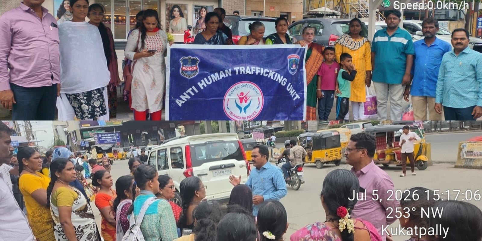 Cyberabad police conducting women and child safety awareness program.