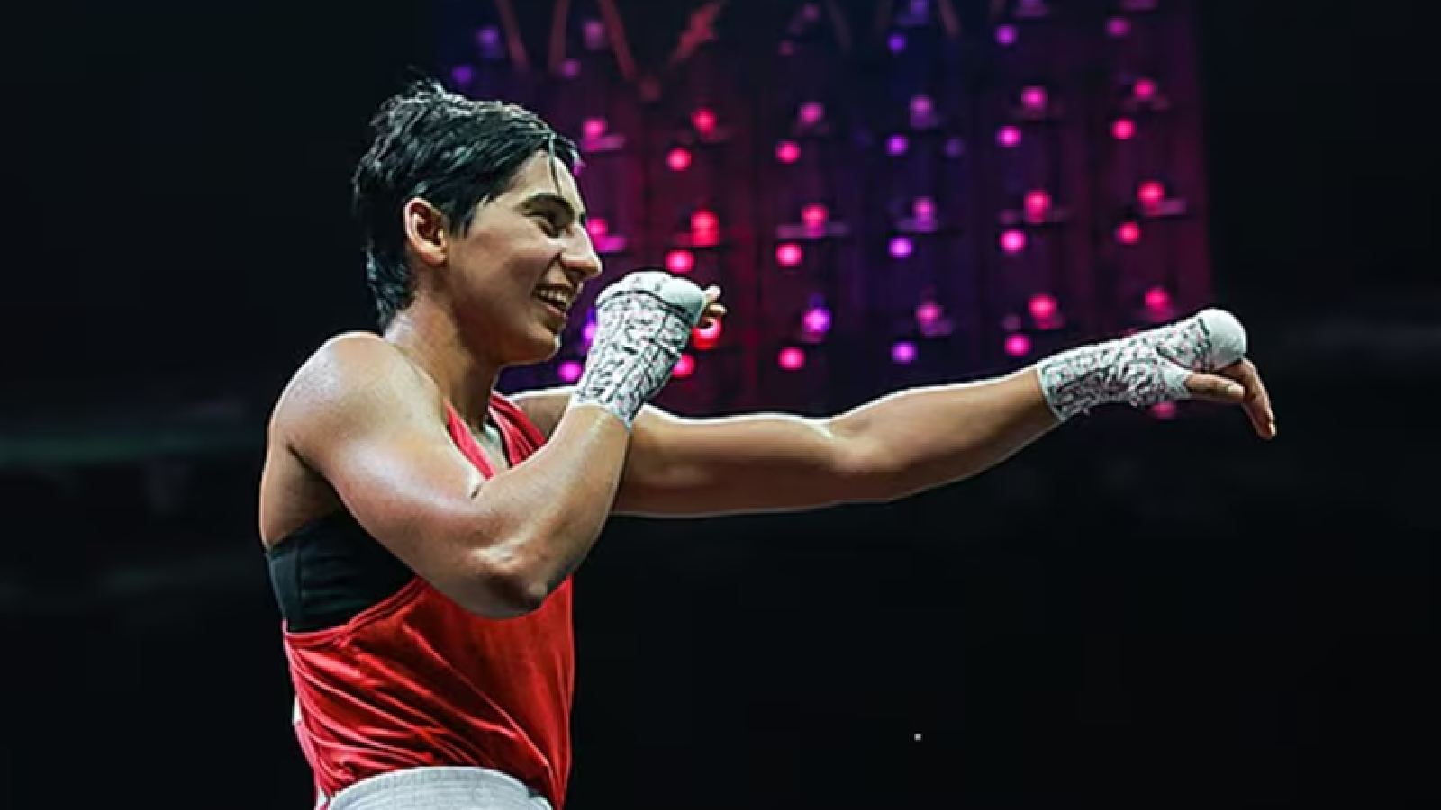 Preeti Pawar training ahead of Commonwealth Games.